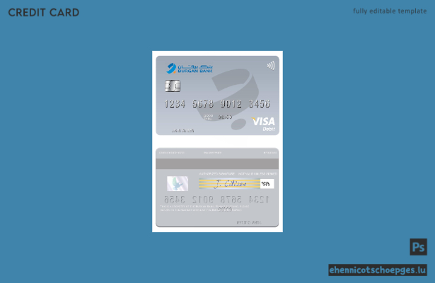 Beispielvorschau für eine Visa-Debitkarte der Kuwait Burgan Bank